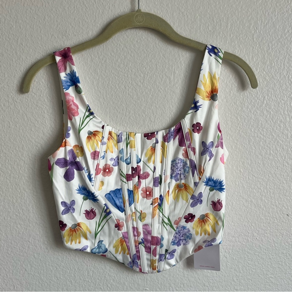 NWT Floral Corset Top - Multicolor